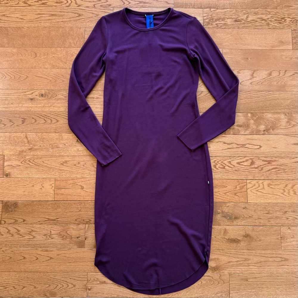 Kit and Ace NWT size XS Good Feels Crew Dress dark plum